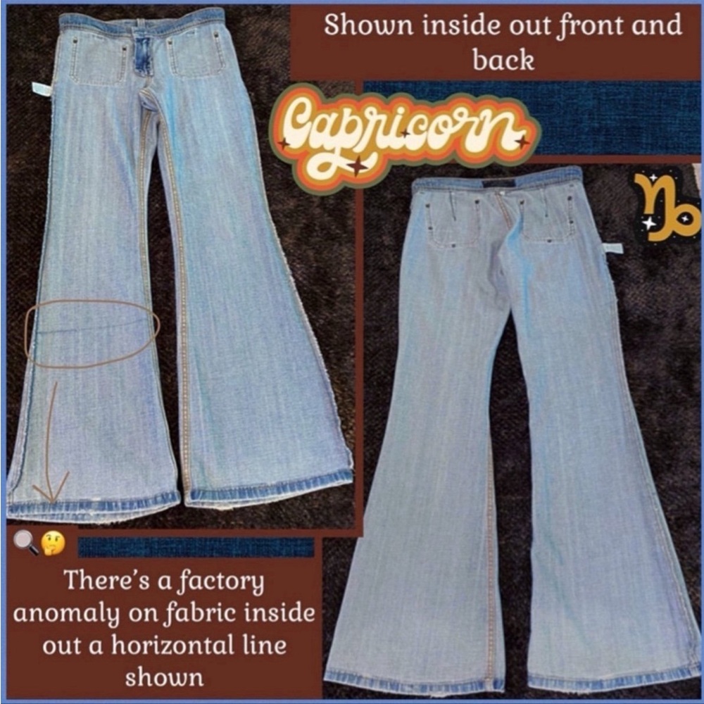 ⭐️SUPER RARE VINTAGE Y2K JUICY COUTURE ASTROLOGY ZODIAC CAPRICORN FLARE JEANS 29 - Picture 8 of 16